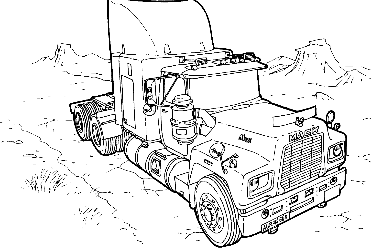 mack truck coloring pages - photo #4