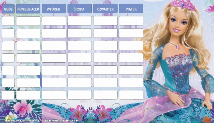 Rysunki Do Wydrukowania Plan Lekcji Z Bajek funkydiva.pl