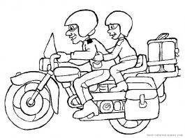 Autobusy i motory – kolorowanki do wydrukowania